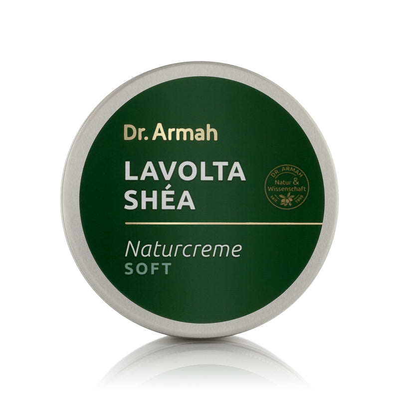 Das Dr. Armah Lavolta Shea Naturcreme Soft Set, bestehend aus mehreren Tiegeln der weichen, nährenden Sheabutter-Creme.