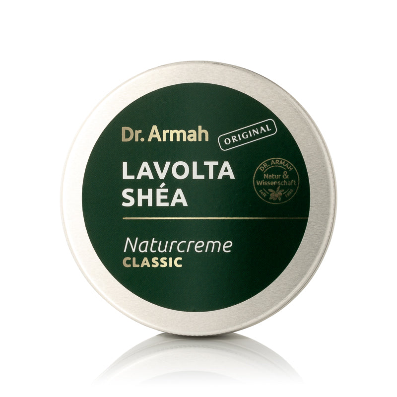 Deckel der Dr. Armah Lavolta Shéa Naturcreme Classic (Original) (Lid of the Dr. Armah Lavolta Shéa Natural Cream Classic (Original)).