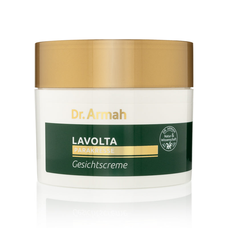 Lavolta Parakresse Gesichtscreme 200ml Tiegel, eine natürliche Anti-Falten-Feuchtigkeitspflege für straffere Haut.